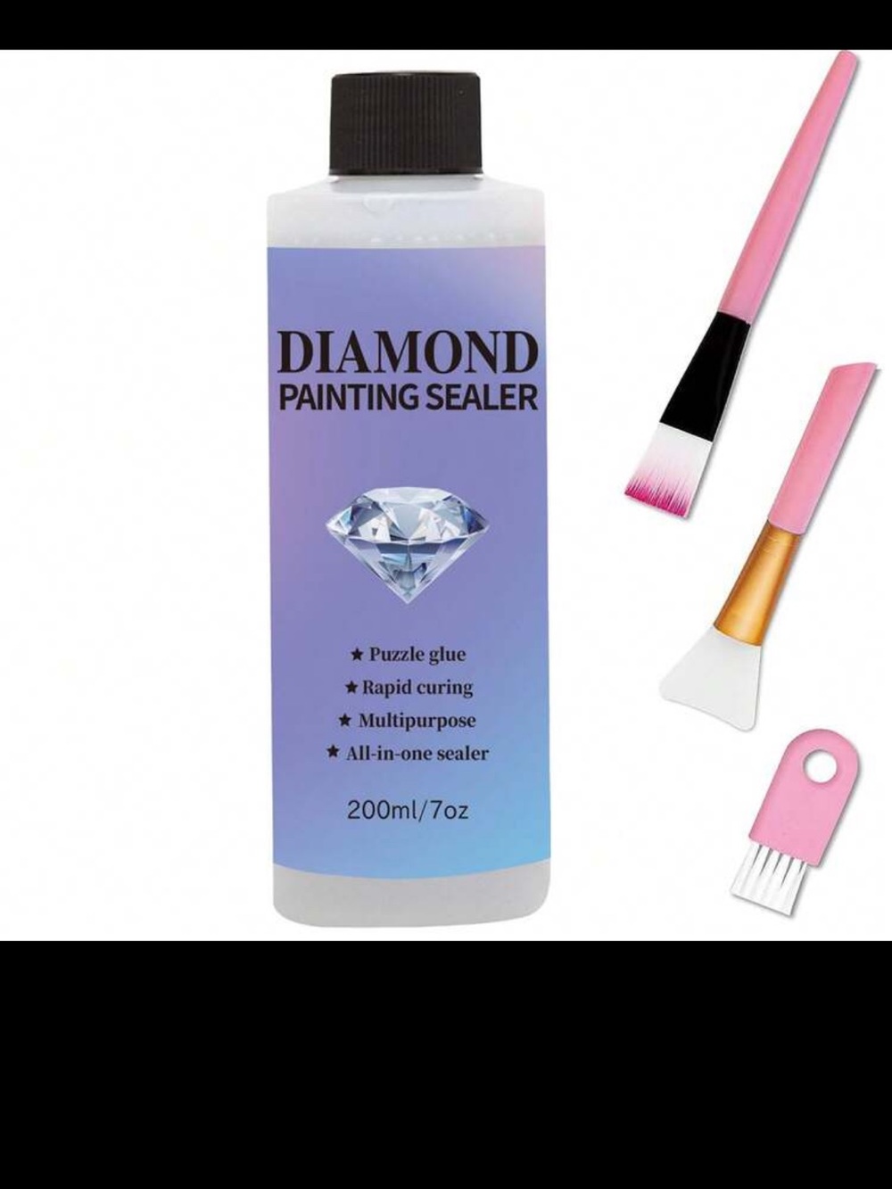 Diamond Painting Sealer 200ml with Pink Applicator Tools nwt